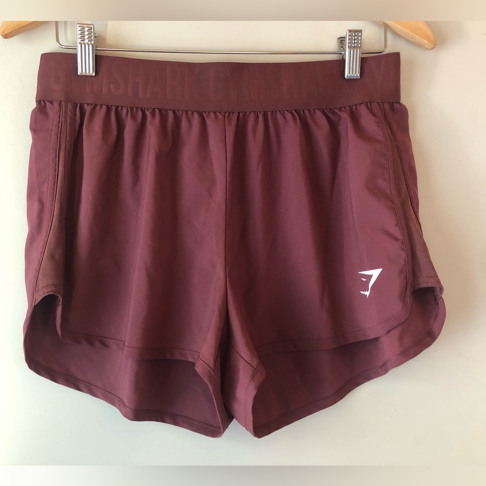 Gymshark Women's Athletic Shorts in Burgundy